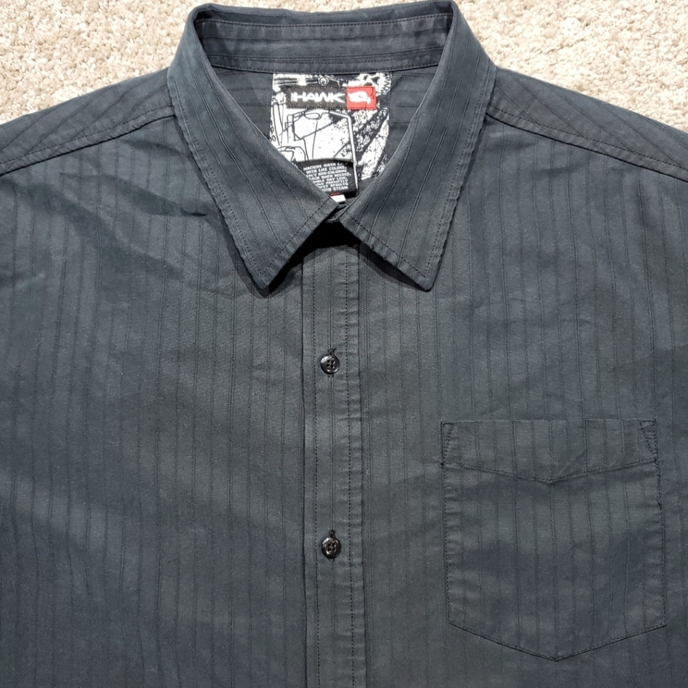 Tony Hawk Men's Black Button Up Shirt Large